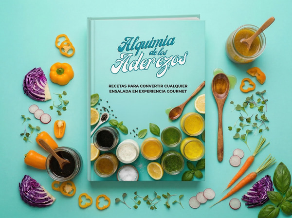 Mockup del recetario de aderezos saludables